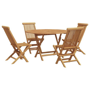 Conjunto de Comedor de Jardín 5 pcs Marrón H