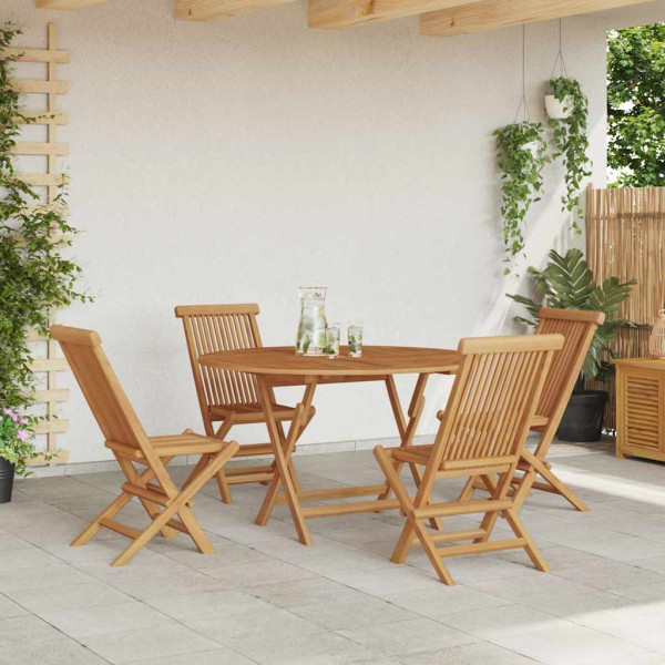 Conjunto de Comedor de Jardín 5 pcs Marrón M 4