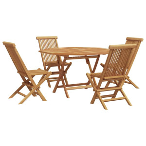 Conjunto de Comedor de Jardín 5 pcs Marrón H