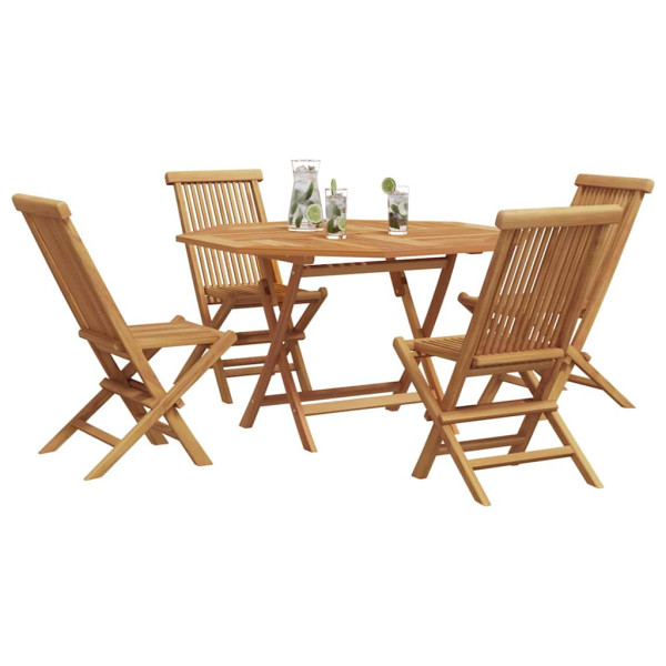 Conjunto de Comedor de Jardín 5 pcs Marrón M 3