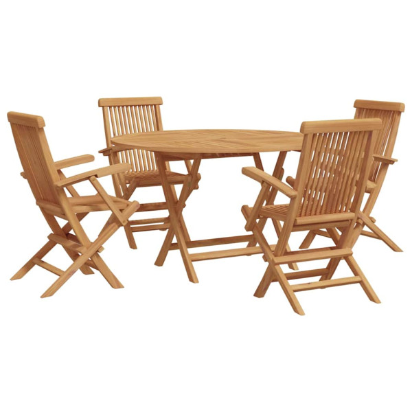 Conjunto de Comedor de Jardín 5 pcs Marrón M 2