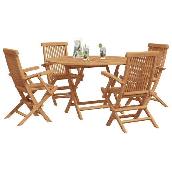 Conjunto de Comedor de Jardín 5 pcs Marrón M 3