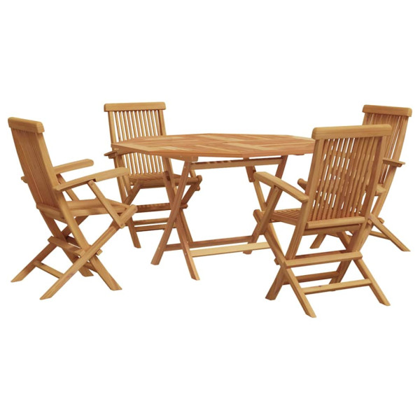 Conjunto de Comedor de Jardín 5 pcs Marrón M 2