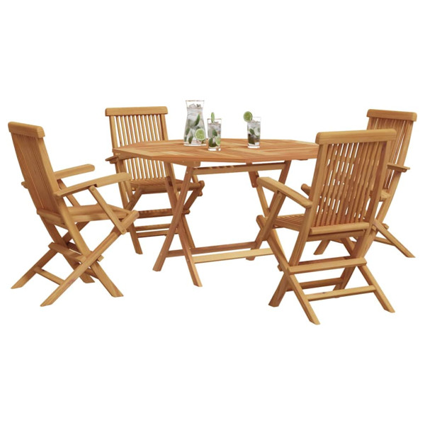 Conjunto de Comedor de Jardín 5 pcs Marrón M 3