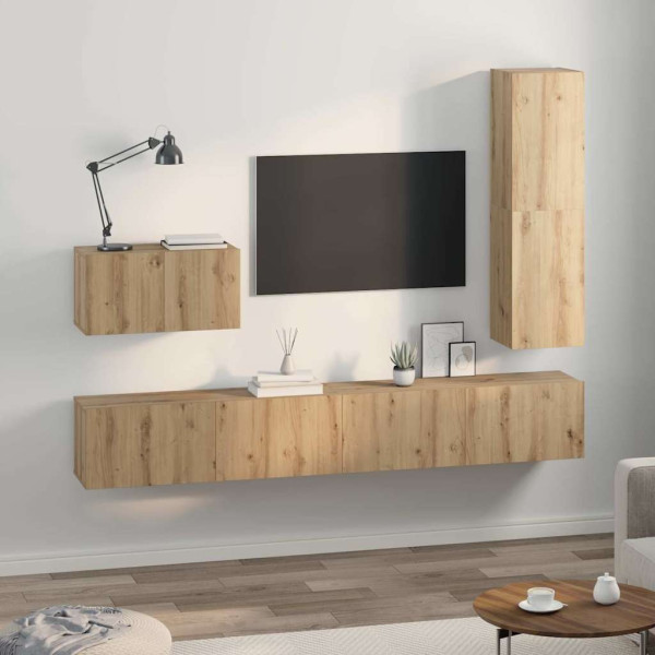 Conjunto de mueble de TV 4 pcs Roble artisan 30.5 x 30 x 110 cm M 4