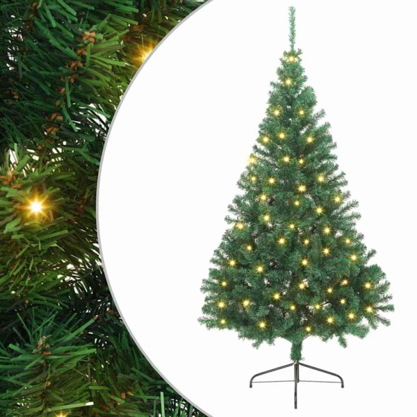 Árbol de Navidad artificial pre-iluminado Verde 240 cm PVC D