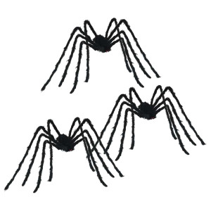 Decoración de Araña de Halloween Manual 3 pcs Negro 200 cm H