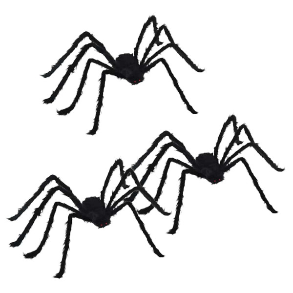 Decoración de Araña de Halloween Manual 3 pcs Negro 150 cm M 2