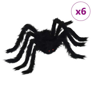 Decoración de Araña de Halloween Manual 6 pcs Negro 75 cm H