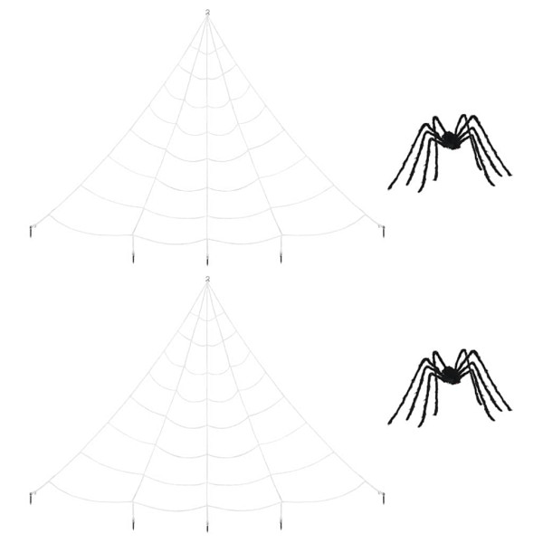 Araña 2 pcs Negro y 200 cm Poliéster M 4