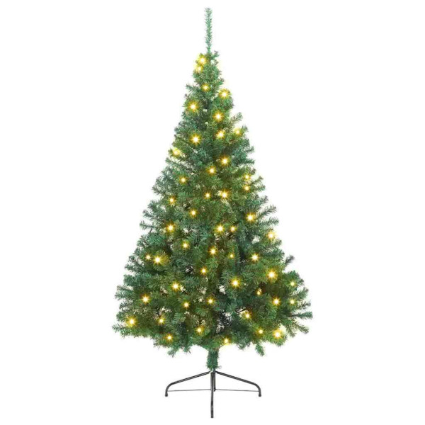 Árbol de Navidad artificial pre-iluminado Verde 210 cm PVC M 2