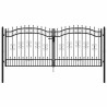 Puerta de valla con punta de lanza negra. 305 x 125 cm. acero con recubrimiento en polvo 3