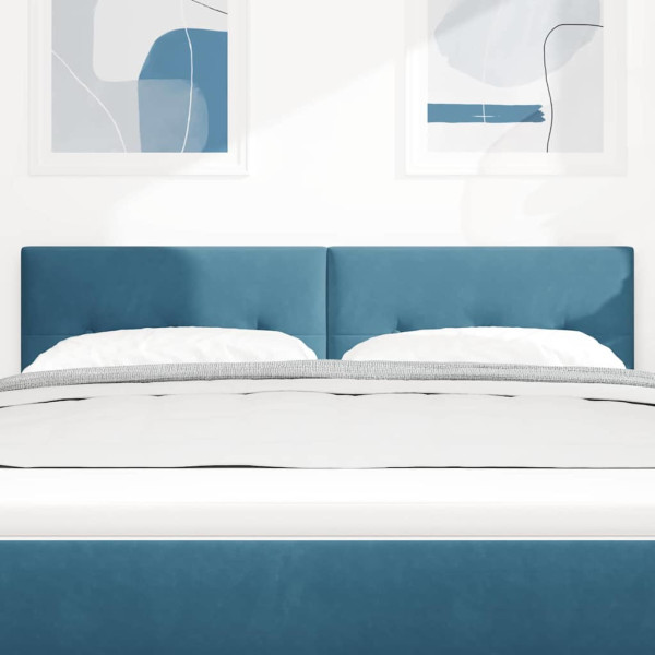 Cabecero con luces de tiras LED Ajustable Azul 72 cm Terciopelo M 4