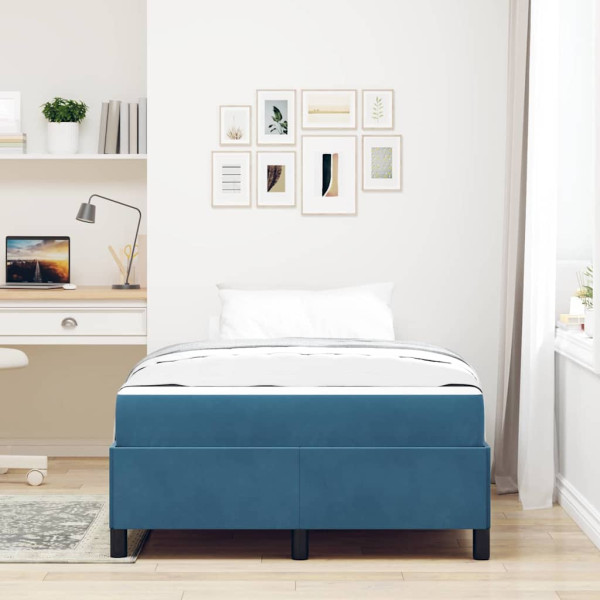 Estructura de cama Azul oscuro. Blanco y Azul oscuro M 5
