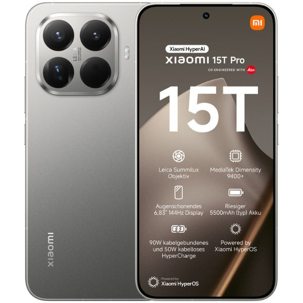 Xiaomi 15T Pro 5G dual sim 12GB RAM 1TB gris D