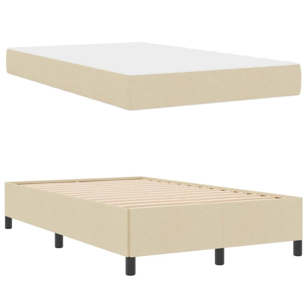 Cama tipo Box Spring Crema y Negro 120 x 190 cm M 5
