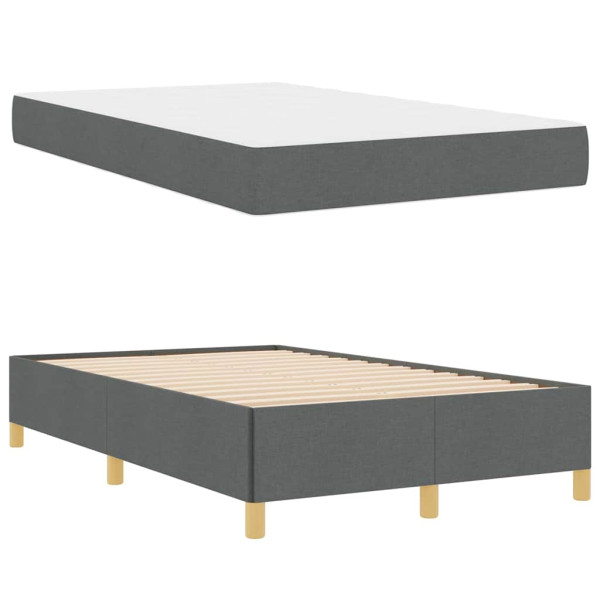Cama tipo Box Spring Gris oscuro y blanco y gris oscuro M 5