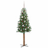 Árbol de Navidad Delgado con 150 LED con soporte Verde 150 cm 2