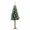 Árbol de Navidad Delgado con 150 LED con soporte Verde 150 cm 3