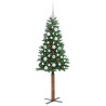 Árbol de Navidad Delgado con 150 LED con soporte Verde 150 cm 3