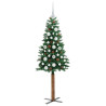 Árbol de Navidad Delgado con 150 LED con soporte Verde 150 cm 4