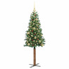 Árbol de Navidad Delgado con 150 LED con soporte Verde 150 cm 3