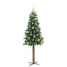 Árbol de Navidad Delgado con 150 LED con soporte Verde 150 cm 4