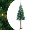 Árbol de Navidad Delgado con 150 LED con soporte Verde 150 cm 2