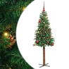 Árbol de Navidad Delgado con 150 LED con soporte Verde 150 cm 2