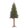 Árbol de Navidad Delgado con 300 LED con soporte Verde 180 cm 2