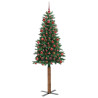 Árbol de Navidad Delgado con 300 LED con soporte Verde 180 cm 3
