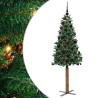 Árbol de Navidad Delgado con 300 LED con soporte Verde 180 cm 2