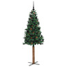 Árbol de Navidad Delgado con 300 LED con soporte Verde 180 cm 4