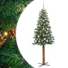 Árbol de Navidad Delgado con 300 LED con soporte Verde 180 cm 1