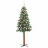 Árbol de Navidad Delgado con 300 LED con soporte Verde 180 cm 2
