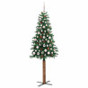 Árbol de Navidad Delgado con 300 LED con soporte Verde 180 cm 3