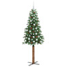 Árbol de Navidad Delgado con 300 LED con soporte Verde 180 cm 3