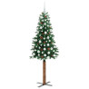 Árbol de Navidad Delgado con 300 LED con soporte Verde 180 cm 4
