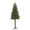 Árbol de Navidad Delgado con 300 LED con soporte Verde 210 cm 2