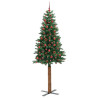 Árbol de Navidad Delgado con 300 LED con soporte Verde 210 cm 3
