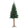 Árbol de Navidad Delgado con 300 LED con soporte Verde 210 cm 4