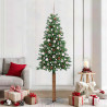 Árbol de Navidad Delgado con 300 LED con soporte Verde 210 cm 1