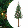 Árbol de Navidad Delgado con 300 LED con soporte Verde 210 cm 2