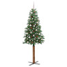 Árbol de Navidad Delgado con 300 LED con soporte Verde 210 cm 3