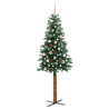 Árbol de Navidad Delgado con 300 LED con soporte Verde 210 cm 4