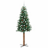Árbol de Navidad Delgado con 300 LED con soporte Verde 210 cm 4
