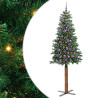 Árbol de Navidad Delgado con 300 LED con soporte Verde 210 cm 2
