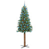 Árbol de Navidad Delgado con 300 LED con soporte Verde 210 cm 3