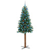 Árbol de Navidad Delgado con 300 LED con soporte Verde 210 cm 4