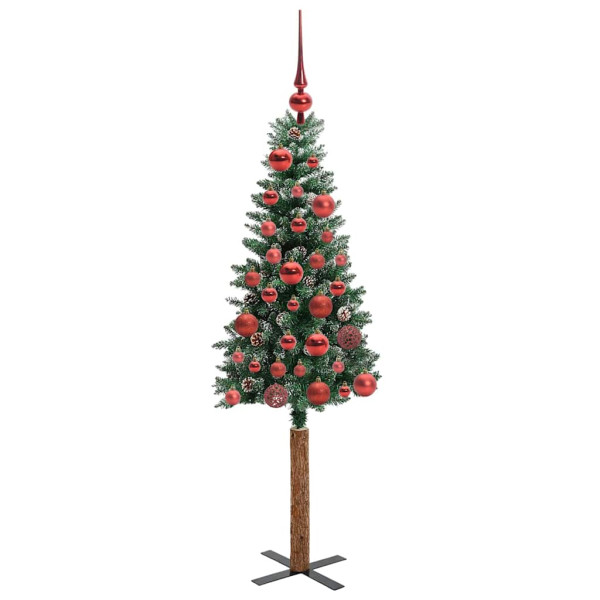 Árbol de Navidad Delgado con 150 LED con soporte Verde y 150 cm M 4